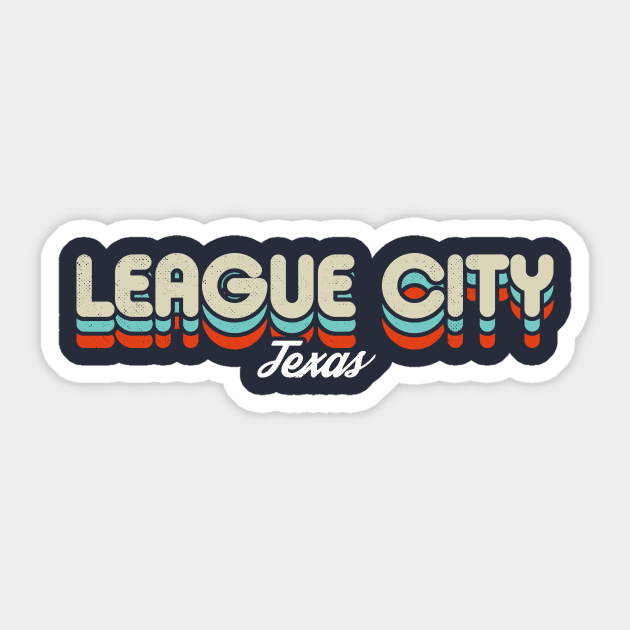 Retro League City Texas Sticker by rojakdesigns